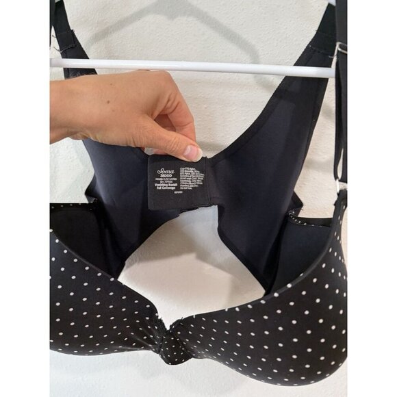 SOMA Vanishing Back Women’s Black Polka Dot Bra 38DDD Full Coverage Underwire - Picture 2 of 3